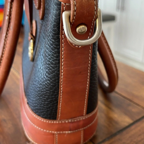 Dooney & Bourke handbag leather satchel black brown - Picture 4 of 16